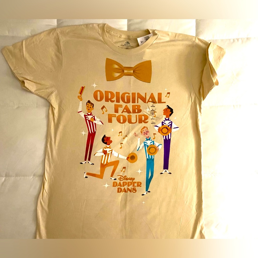 NEW Disney Parks Unisex Shirt Adult Beige Dapper Dans Original Fab Four WDW